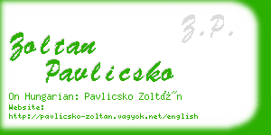 zoltan pavlicsko business card